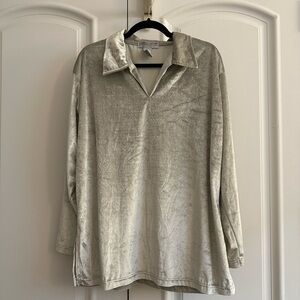 Carolyn Taylor Shimmering Silver Blouse Vintage
